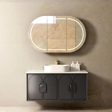 Otti Australia | 1200 Laguna Black American Oak Wall Hung Vanity