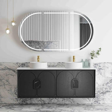 Otti Australia | 1500 Laguna Black American Oak Wall Hung Vanity