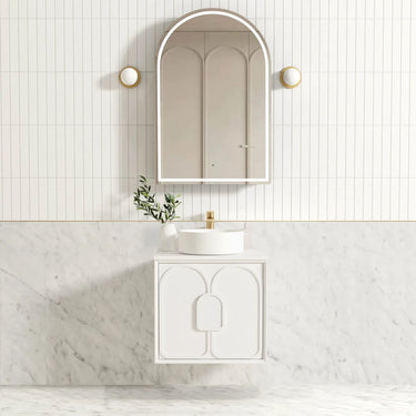 Otti Australia | 600 Laguna Satin White Wall Hung Vanity