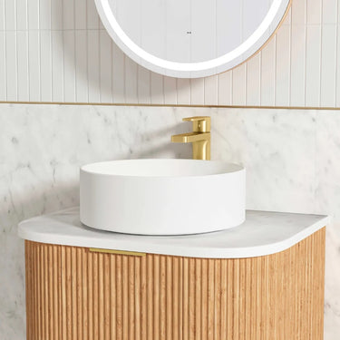 Bondi | Woodland Oak Fluted 600mm Curve Vanity