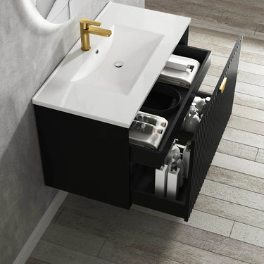 Otti | Marlo 900mm Matte Black Wall Hung Vanity