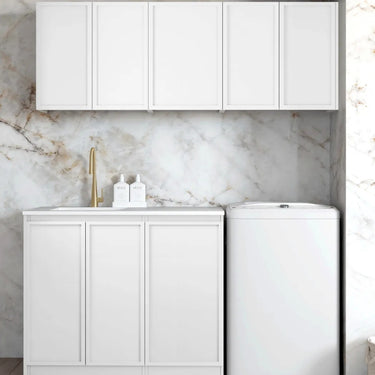 Otti | Hampshire White Base Laundry Cabinet with Stone Top and Sink 1715x600x2100 B