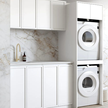 Otti | Hampshire White Base Laundry Cabinet with Stone Top and Sink 1960x600x2100 C