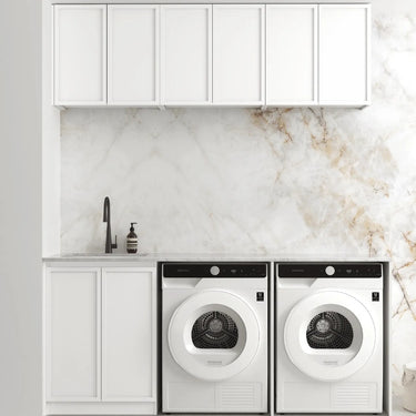 Otti | Hampshire White Base Laundry Cabinet with Stone Top and Sink 1960x600x2100 A