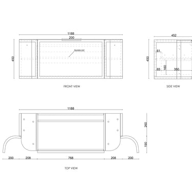 Otti Australia | Hampshire 1200mm Satin White Wall Hung Curve Vanity