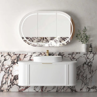 Otti Australia | Hampshire 1200mm Satin White Wall Hung Curve Vanity