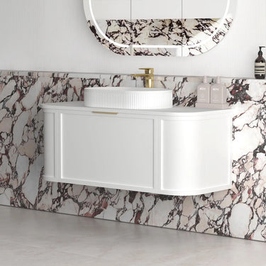 Otti Australia | Hampshire 1200mm Satin White Wall Hung Curve Vanity