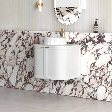 Otti Australia | Hampshire 600mm Satin White Wall Hung Curve Vanity