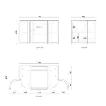 Otti Australia | Hampshire 750mm Satin White Wall Hung Curve Vanity