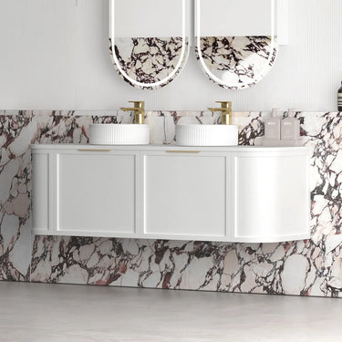 Otti Australia | Hampshire 1500mm Satin White Wall Hung Curve Vanity