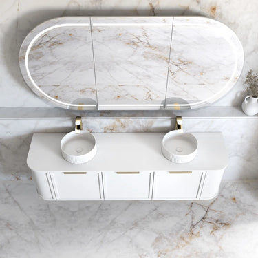 Otti Australia | Hampshire 1800mm Satin White Wall Hung Curve Vanity