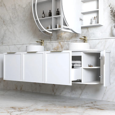 Otti Australia | Hampshire 1800mm Satin White Wall Hung Curve Vanity