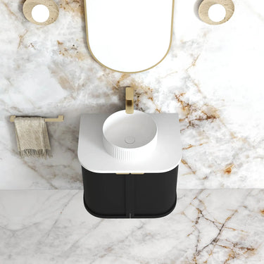 Otti Australia | Hampshire 600mm Satin Black Wall Hung Curve Vanity