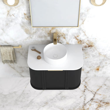 Otti Australia | Hampshire 750mm Satin Black Wall Hung Curve Vanity