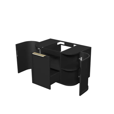 Otti Australia | Hampshire 750mm Satin Black Wall Hung Curve Vanity