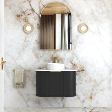 Otti Australia | Hampshire 750mm Satin Black Wall Hung Curve Vanity