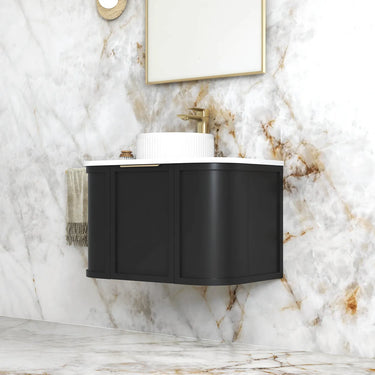 Otti Australia | Hampshire 750mm Satin Black Wall Hung Curve Vanity