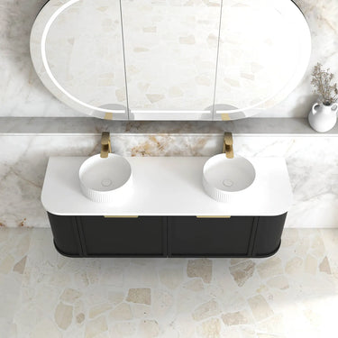 Otti Australia | Hampshire 1500mm Satin Black Wall Hung Curve Vanity