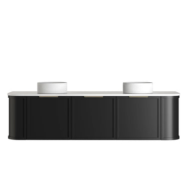 Otti Australia | Hampshire 1800mm Satin Black Wall Hung Curve Vanity