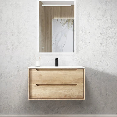 Otti | Byron 900mm Natural Oak Wall Hung Vanity