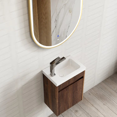 Otti | Mini 400mm Sable Walnut Fluted Vanity