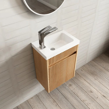 Otti | Mini 400mm Woodland Oak Fluted Vanity