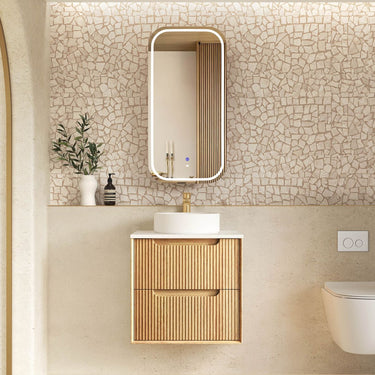 Byron Fluted 600mm Woodland Oak Wall Hung Vanity