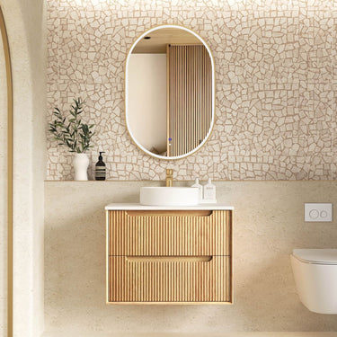 Byron Fluted 750mm Woodland Oak Wall Hung Vanity
