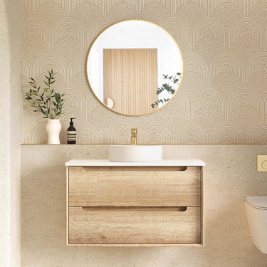 Byron 900mm Natural Oak Wall Hung Vanity