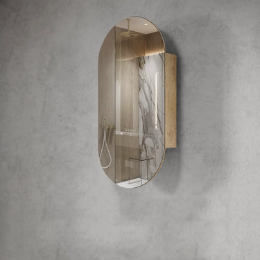 Otti Australia | Noosa Natural Oak Oval Shape Shaving Cabinet