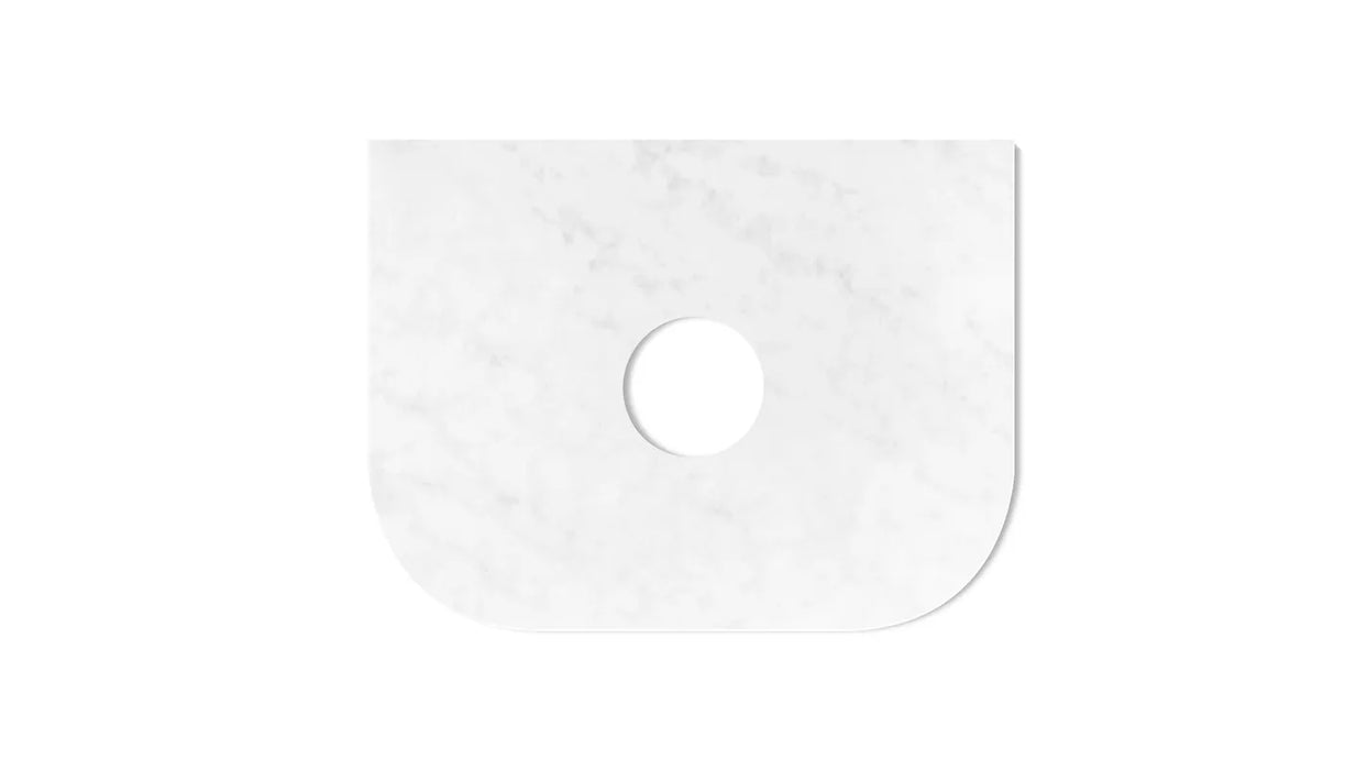 Bondi | Satin White Fluted 600X460 Curve Vanity
