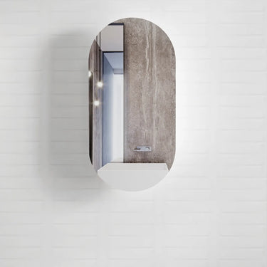 Otti Australia | Noosa Matte White Oval Shape Shaving Cabinet