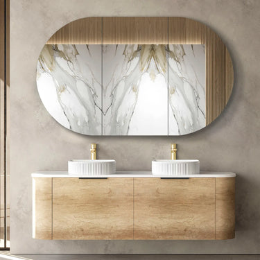 Otti Australia | Bondi 1500mm Natural Oak Wall Hung Curve Vanity