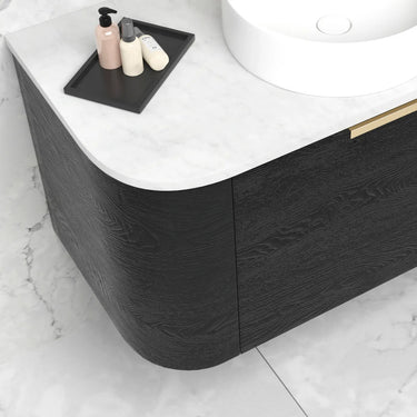 Otti Australia | Bondi 900mm Black Oak Wall Hung Curve Vanity