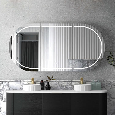 Otti Australia | Bondi 1800mm Black Oak Wall Hung Curve Vanity