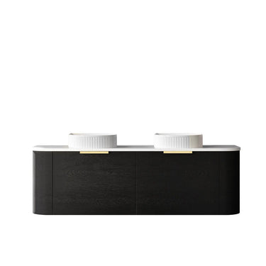 Otti Australia | Bondi 1500mm Black Oak Wall Hung Curve Vanity