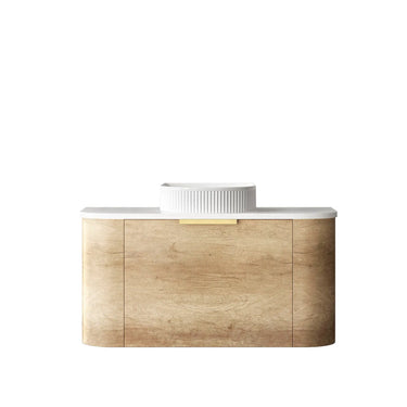 Otti Australia | Bondi 900mm Natural Oak Wall Hung Curve Vanity