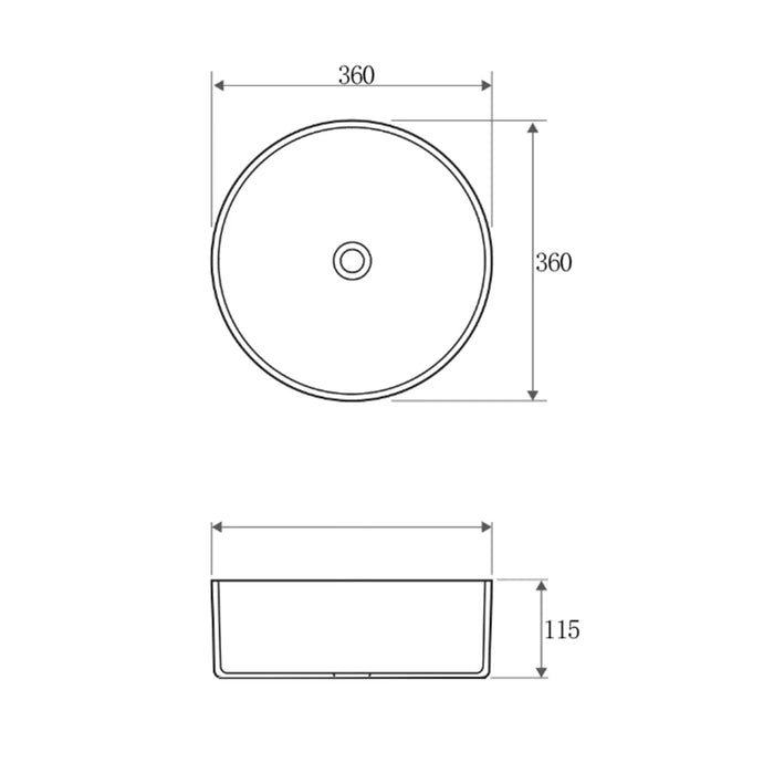 Otti Australia |Radius Round 360x360x115 Carrara Basin