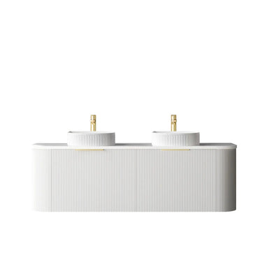 Bondi | Satin White Fluted 1500mm Curve Vanity
