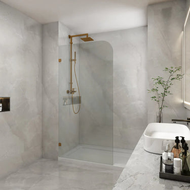 Frameless Fixed Panel Shower Screen Curved Edge