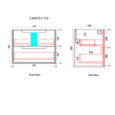 Aulic| Moreno 750mm Wall Hung