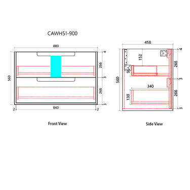 Aulic| Moreno 900mm Wall Hung