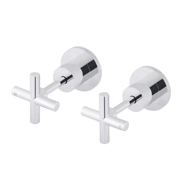 Meir | Polished Chrome Round Cross Handle Jumper Valve Wall Top Assemblies