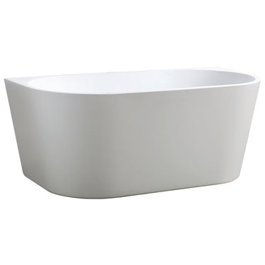 Elivia Matte White Back to Wall Freestanding Bathtub - Acqua Bathrooms