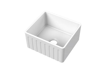 Novi | 51 x 46 Fine Fireclay Matte White Farmhouse Butler Sink