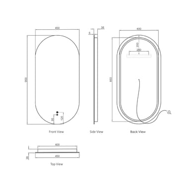Otti Australia | LED Noosa 900x450 Frameless Tuffi Mirror