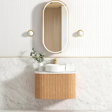 Bondi | Woodland Oak Fluted 750mm Curve Vanity