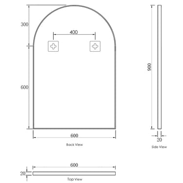 Otti Australia | Archie Black Metal Frame 900 x 600 mm Mirror