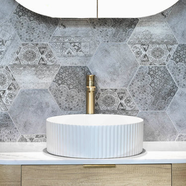 Otti Australia | Marlo Round Matte White Fluted Basin