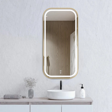 Otti Australia | LED Newport 900x450 Gold Metal Frame Mirror Soft Square